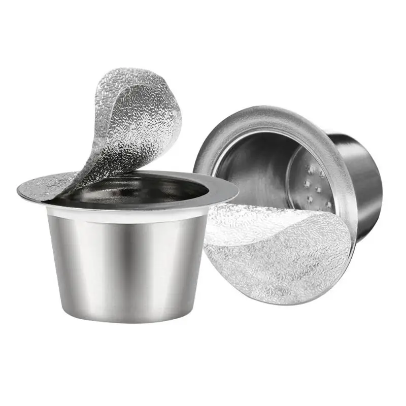 

Reusable Stainless Steel Coffee Refillable Pods Filter Capsules Aluminum Seals Kits for Espresso Coffee Maker Cup Filter