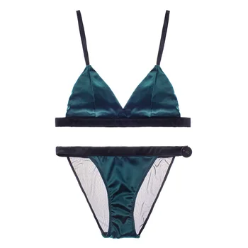 

Godier Brand 2020 Summer Women Velvet Bra Set Underwear Unlined Wire Free Soft Trim Lingerie Set Push Up Brassiere Bralette