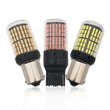 1x3014 CanBus S25 144smd 1156 BA15S P21W LED BAY15D BAU15S PY21W lâmpada T20 LED 7440 W21W W21/5W Lâmpadas led Para Transformar a Luz do Sinal