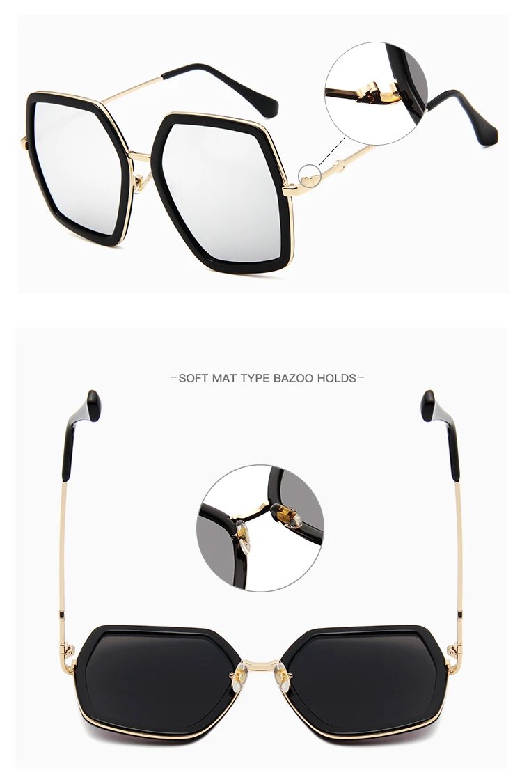 LongKeeper металлические женские крупные солнцезащитные очки с большой оправой солнцезащитные очки роскошные женские туфли-лодочки и зеркальными стеклами, UV400 синий Óculos