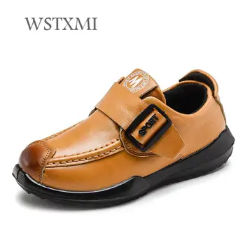 

Kids Genuine Leather Shoes for Boys Sneakers Elegant Wedding Shoes Children Casual School Waterproof Loafer Moccasins Black Red