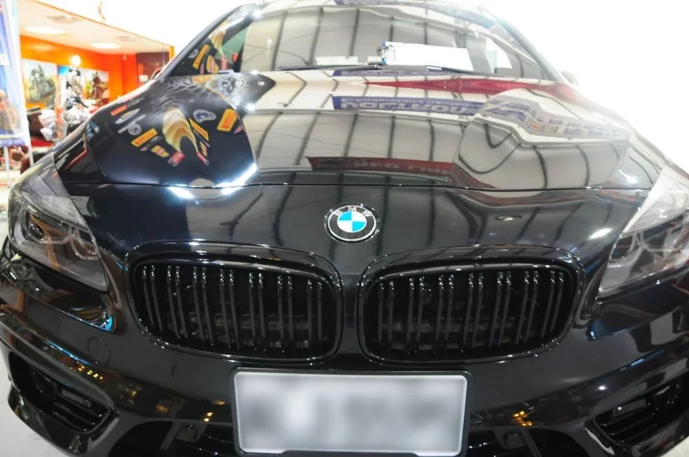 Тире решетка на бампер м выглядеть для bmw F45 F46 гриль глянцевый черный 2013 tourer