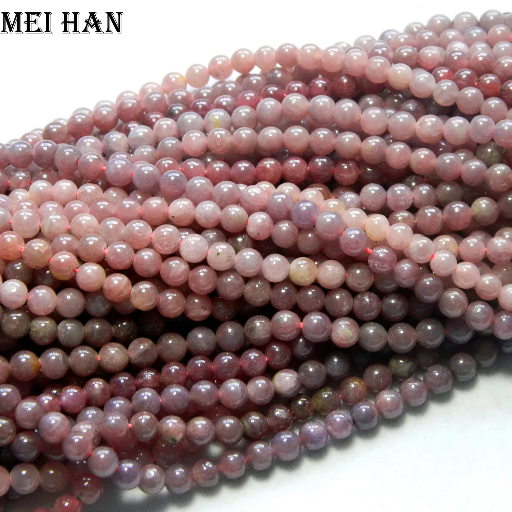 

Meihan Free shipping (1 strand/set/23g) natural 5-5.5mm & 5.5-6mm Burma Ruby smooth round beads for jewerly bracelet DIY making