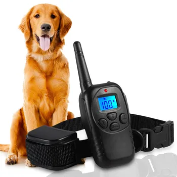

US/UK/EU and Four kinds of Training Mode 100 Gears Rechargeable Rainproof Remote Control Dog Training Collar With LED 2017 New