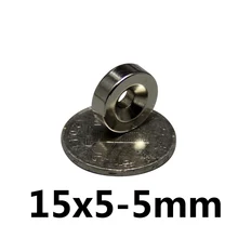 6 шт. N35 Магниты для дисков неодимий редкоземельный магнит магнитный 15x5 мм с отверстием 5 мм