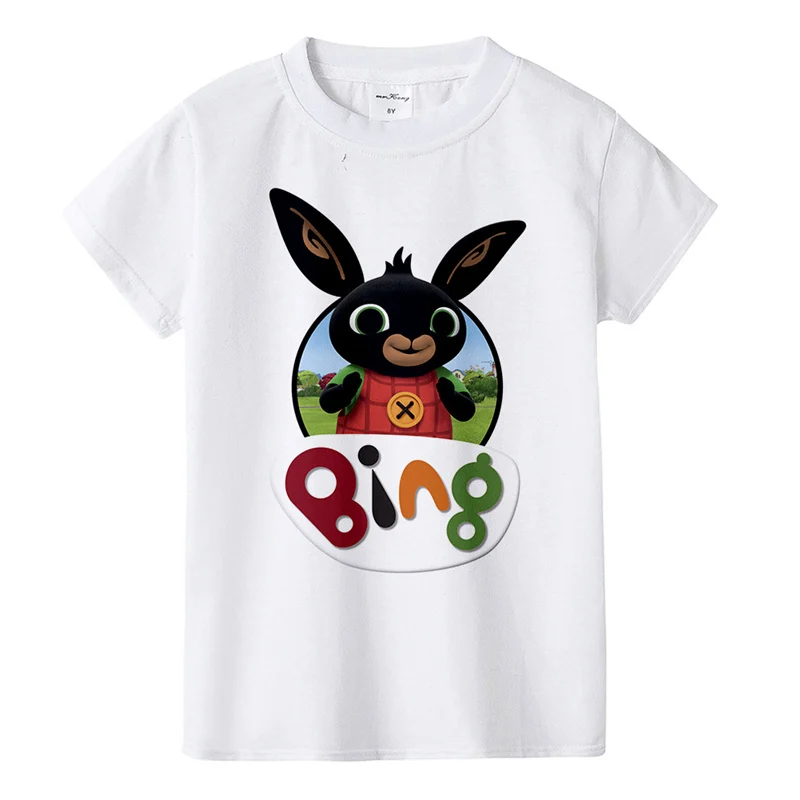 1-16Years Британский Bing Bung Банни Костюмы кролика футболка для девочек модные футболки для мальчиков короткий рукав футболки мультфильм