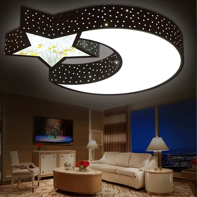 

Fashion Modern Living Room Ceiling Light Creative star moon iron ceiling lamps lovely art lamps LED children ceiling lamp