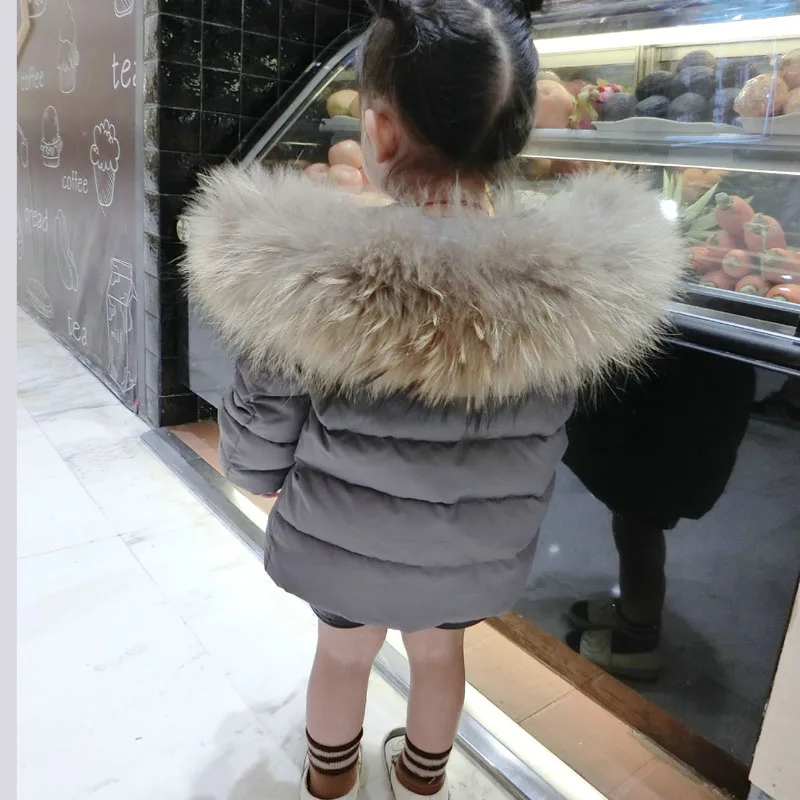 

Kid Girl Boy Winter Down Jacket Clothing Warm Parkas Big Real Fur Coat Kids Clothes Winter Hooded Jackets for Boy Girl Outerwear