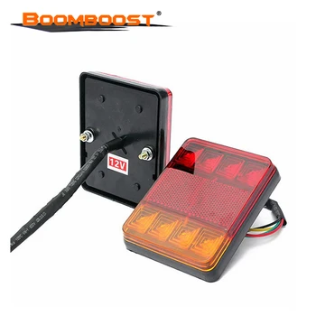 

For Trailer Truck Boat Rear Parts 2 Pcs Rear Lamps 8LED Car Lighting 1 Pair 12V Taillight Waterproof Red And Yellow