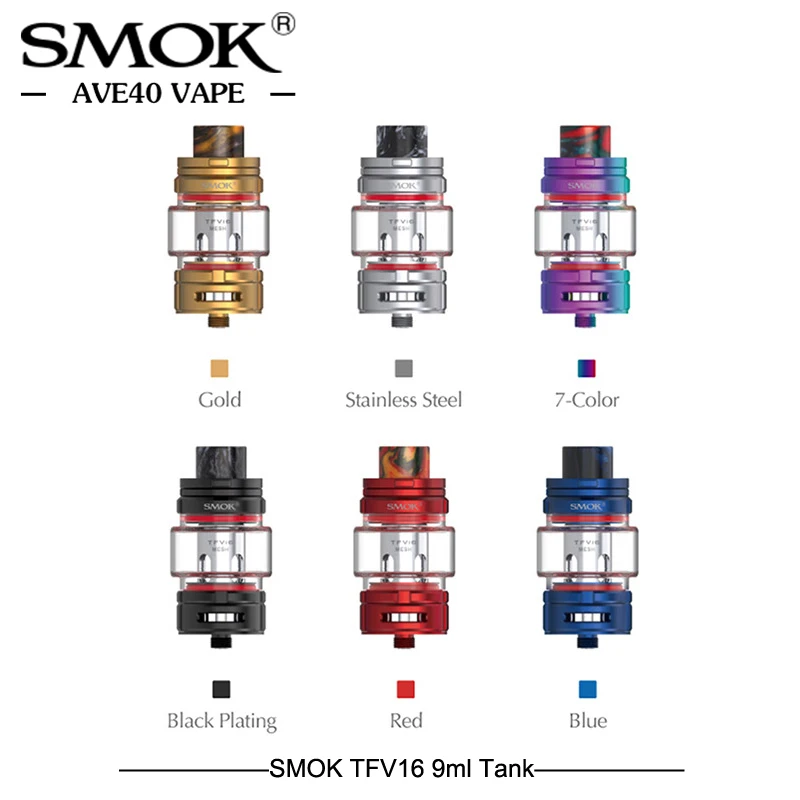 

Original SMOK TFV16 Tank Sub-ohm Mesh Tank 9ml Capacity Atomizer With TFV16 Mesh/Dual Mesh/Triple Mesh Coil TFV12 PRINCE Atomize