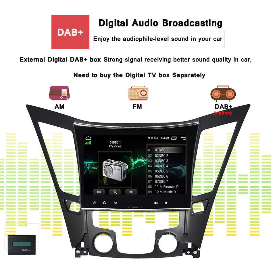 Sale 9" Steering-Wheel 8 Core Android 9.0 4G Ram Head unit For Hyundai Sonata I40 I45 i50 Car DVD Player Audio stereo tape recorder 4