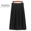 SheBlingBling Spring Autumn Fashion Women's High Waist Pleated Solid Color Half Length Elastic Skirt Promotions Lady Black Pink ► Photo 3/6