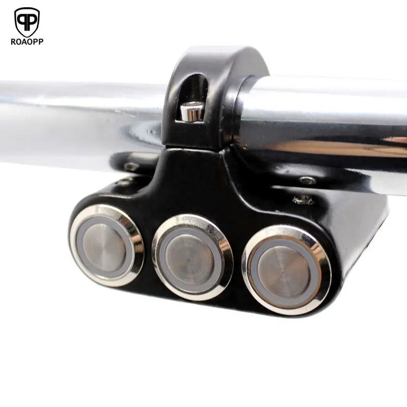 

Roaopp Aluminum 22mm Motorcycle Switch Handlebar Mount Switches Headlight Hazard Brake Fog Light ON-OFF Alloy With Indicator