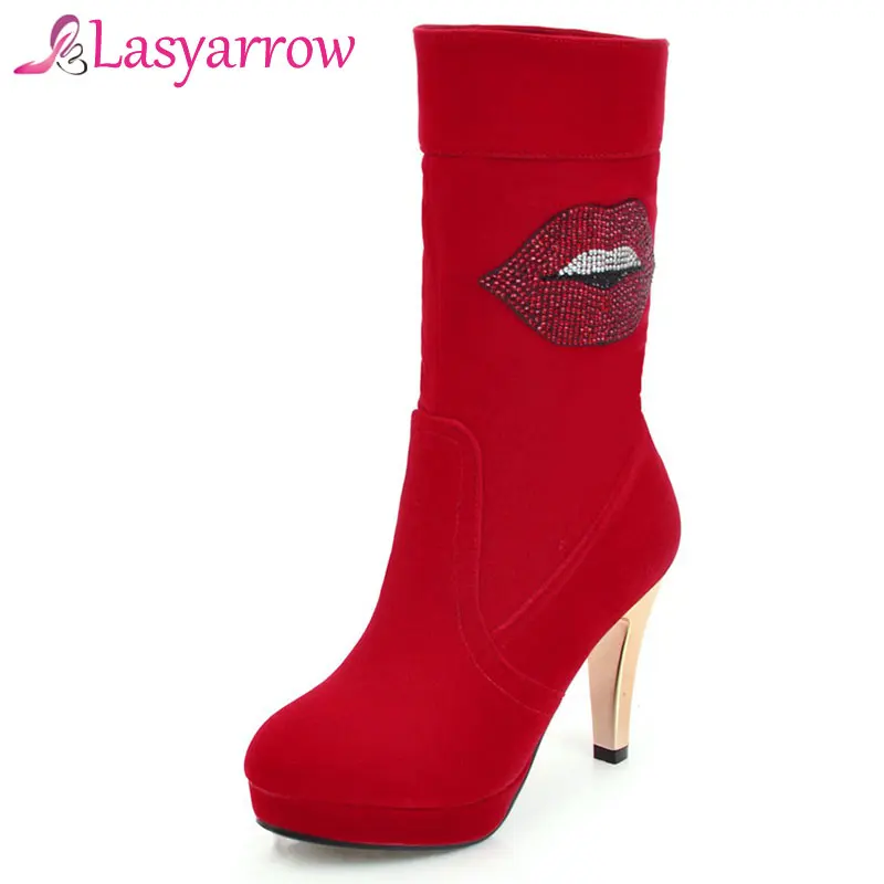 Lasyarrow Women Shoes In Autumn Winter Half Boots High Heels Women Shoes In Autumn Winter Half Boots