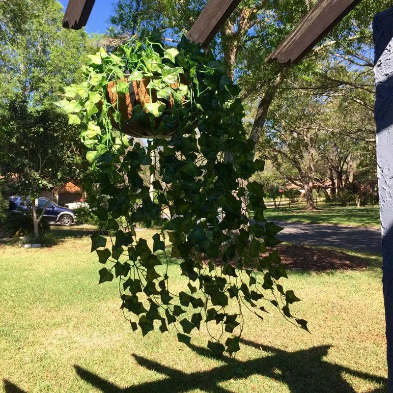 

4 Bunchs Artificial Ivy Vine Greenery Fake Hanging Plant Leaves For Indoor Outdoor Decor (Begonia Leaves)