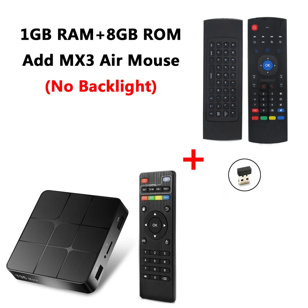 T96 MARS Android 7.1 TV BOX 2GB RAM 16GB ROM Amlogic S905W 2.4G WiFi Bluetooth Media Player 4K HD Smart Set Top Box vs X96 mini - Цвет: 1GB 8GB add MX3