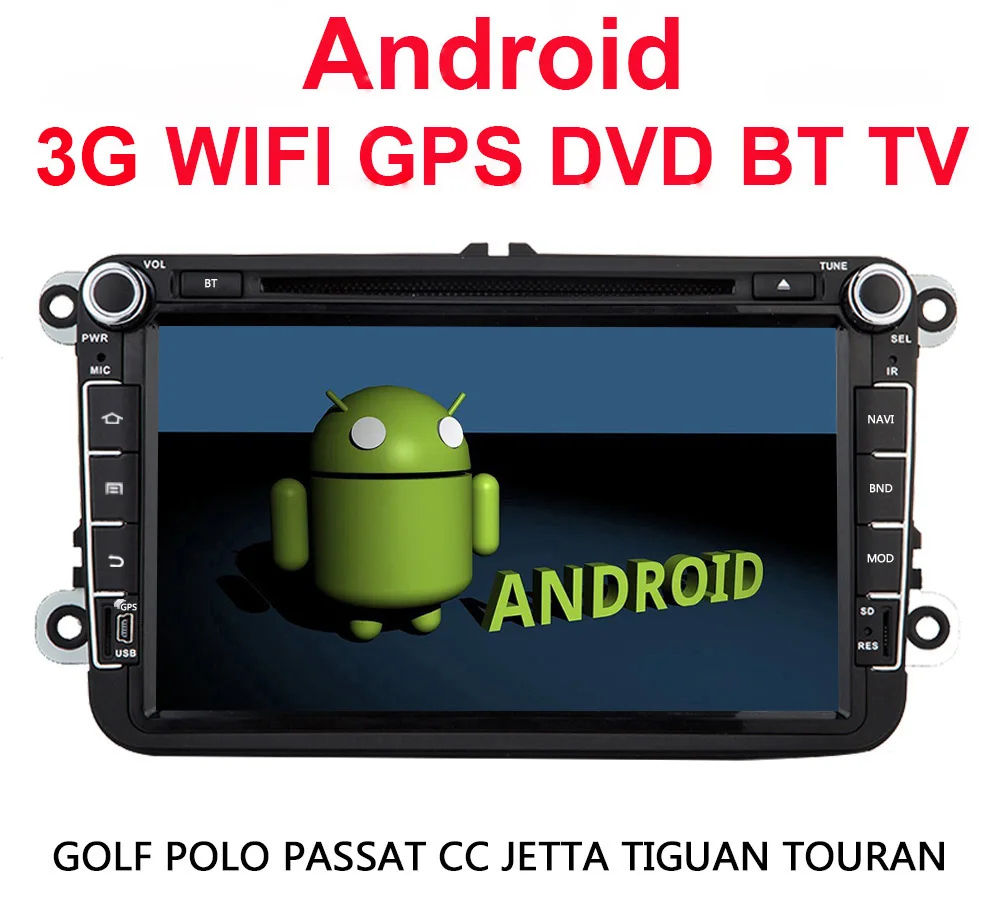 8 "в-тире Android автомобильный dvd-плеер с ТВ/BT gps 3G Wi-Fi Canbus, аудио Радио стерео, автомобильный ПК/Мультимедийный головного устройства для VW
