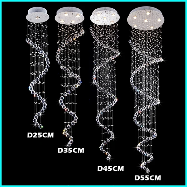 

Round LED Crystal Pendant Light Hanging Lights Lamp Fixtures For Bar Villa AC110 To 240V Stainless Steel Canopy Kingdom Lighting