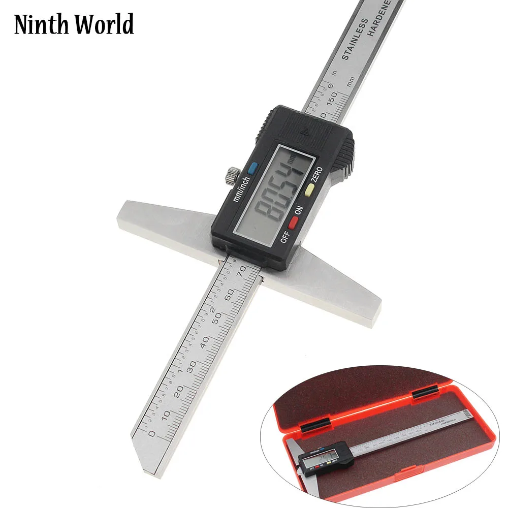 

Ninth World 0-150mm 6" Metric Imperial Digital Depth Vernier Caliper Micrometer Stainless Steel Electric Digital Depth Gauge