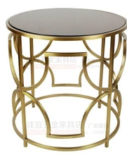 Gold plated stainless steel small tea table