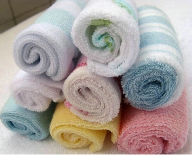 8Pcs Infant Newborn Baby Soft Bath Towel Washcloth Feeding Wipe Cloth Pad LE