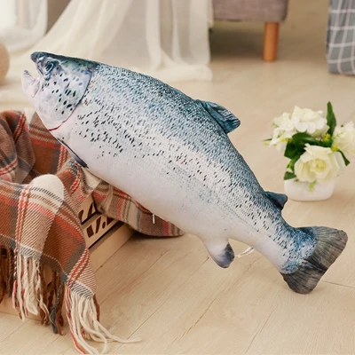 Dorimytrader Pop Lovely Soft Simulation Animal Salmon Fish Plush Toy Big Stuffed Realistic Weever Toy Kids Adults Gift 100cm