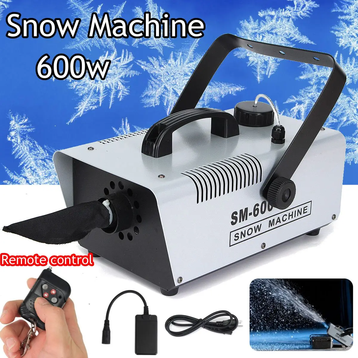 

Remoter + Wire control 600W snow machine wedding snow machines professional DJ equipment 100% new