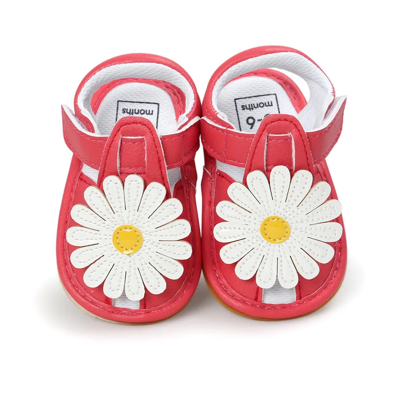 

Summer Baby Girl Flower Sandals First Walkers Newborn Girl Princess Shoes Moccasins Red&White Baby Sandals For 0-18M Girl.CX28C