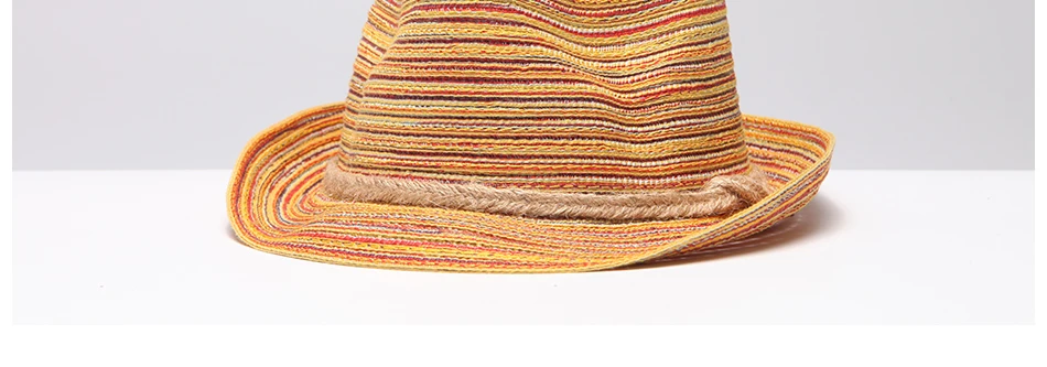 Ladybro джазовая соломенная шляпа женские пляжные женские детские шляпы от солнца летние полосатые радужные складные детские соломенные шляпы для женщин пляжные головные уборы
