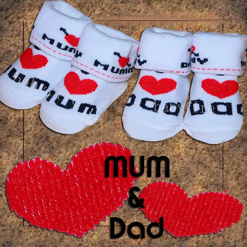 I Love Heart Mom Baby Babies Infant Socks