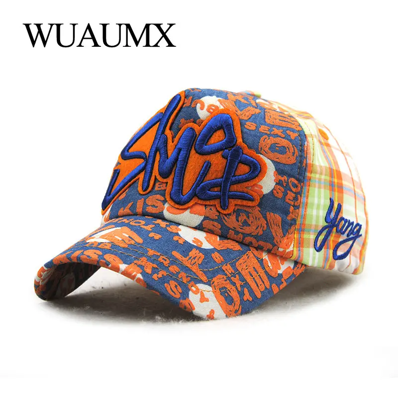 Оптовая продажа детская бейсболка Wuaumx хлопковая с изогнутой верхушкой на весну и