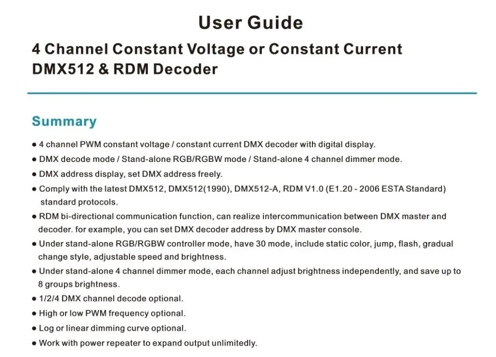 D4 DC12V-36V 4 канала 4CH ШИМ постоянное напряжение/постоянный ток dmx-декодер DMX512 светодиодный контроллер для RGB RGBW Светодиодные ленты огни