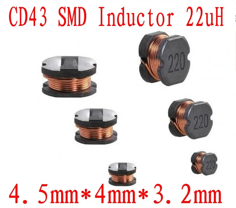2000 шт./лот Катушка Индуктивности SMD CD43 22UH 4,5*4*3,2 мм неэкранированный обмотка индуктора