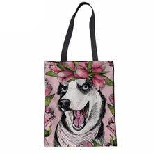 Хаски 3D печать Женская многоразовая хозяйственная сумка женская книга Сумка bolsa feminina bolso mujer для девочек