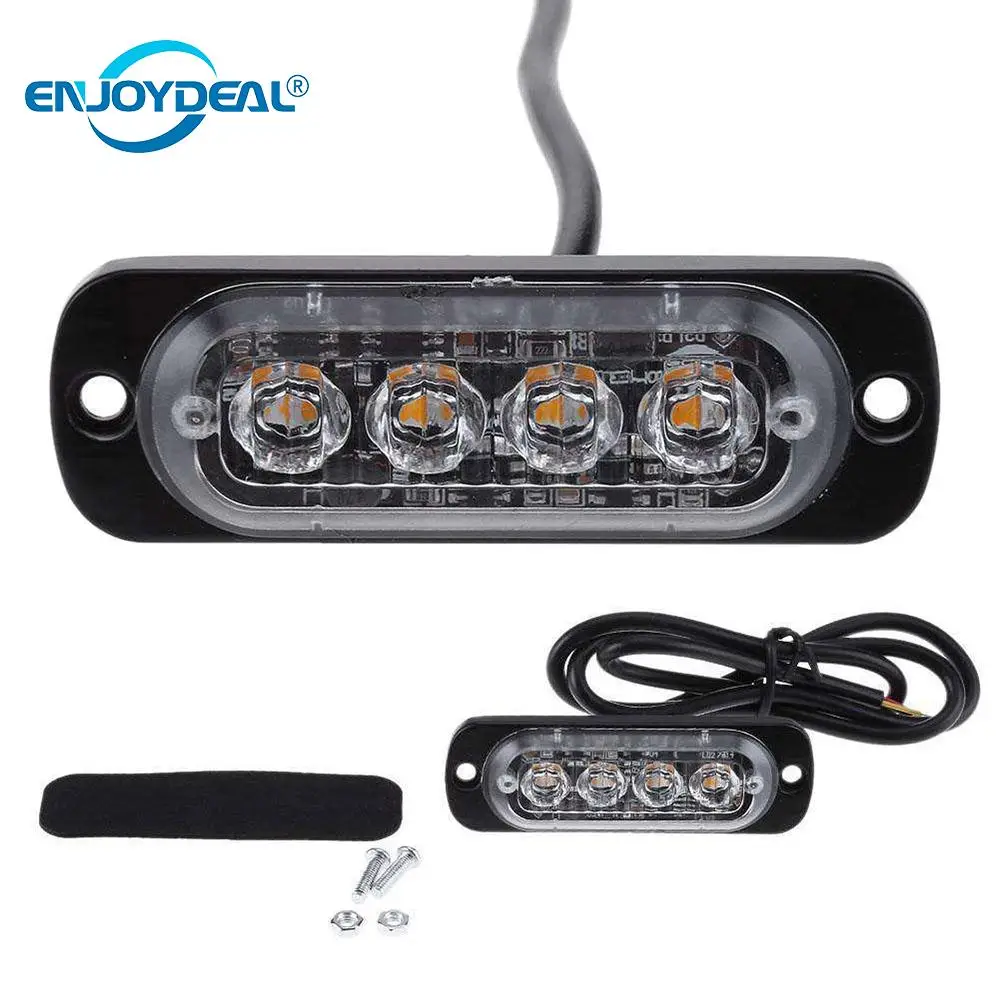 12V 24V Янтарный 4LED 12W автомобиль грузовик стробоскоп вспышка аварийное