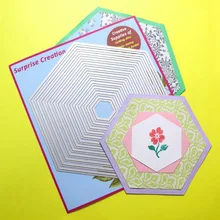 Surpresa criação grande corte morre liso hexágono scrapbook diy artesanato estêncil de metal