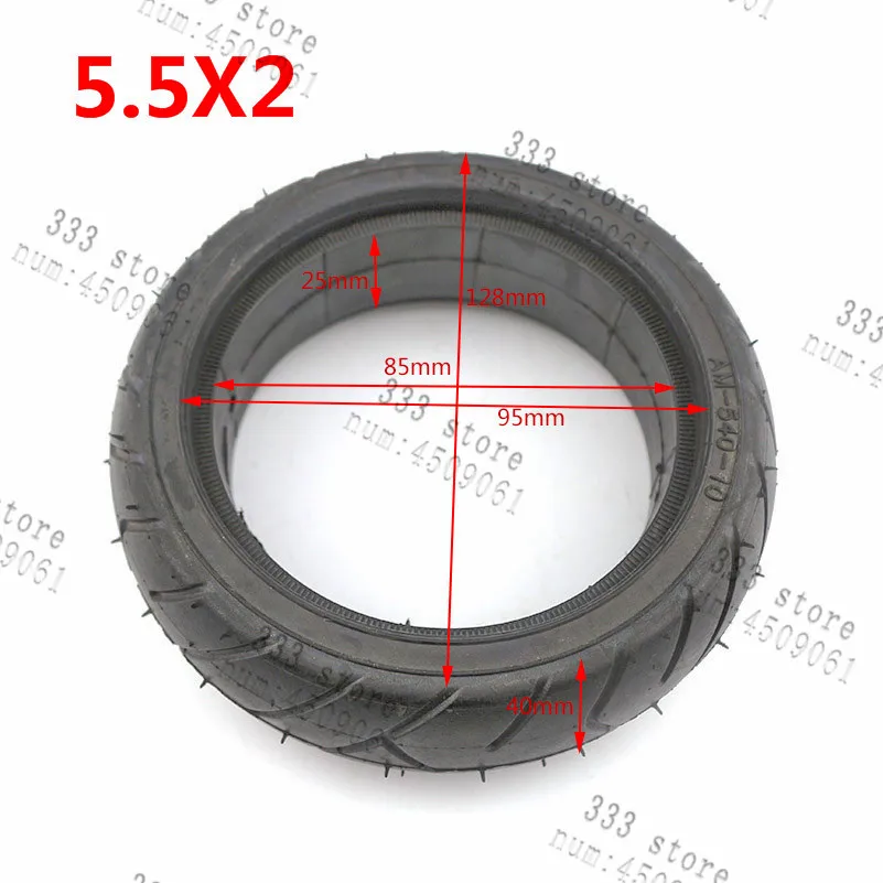 

free shipping 5.5x2 Solid Tire external diameter 128mm fits for Hoverboard Self Balancing Electric Scooter Spare Parts