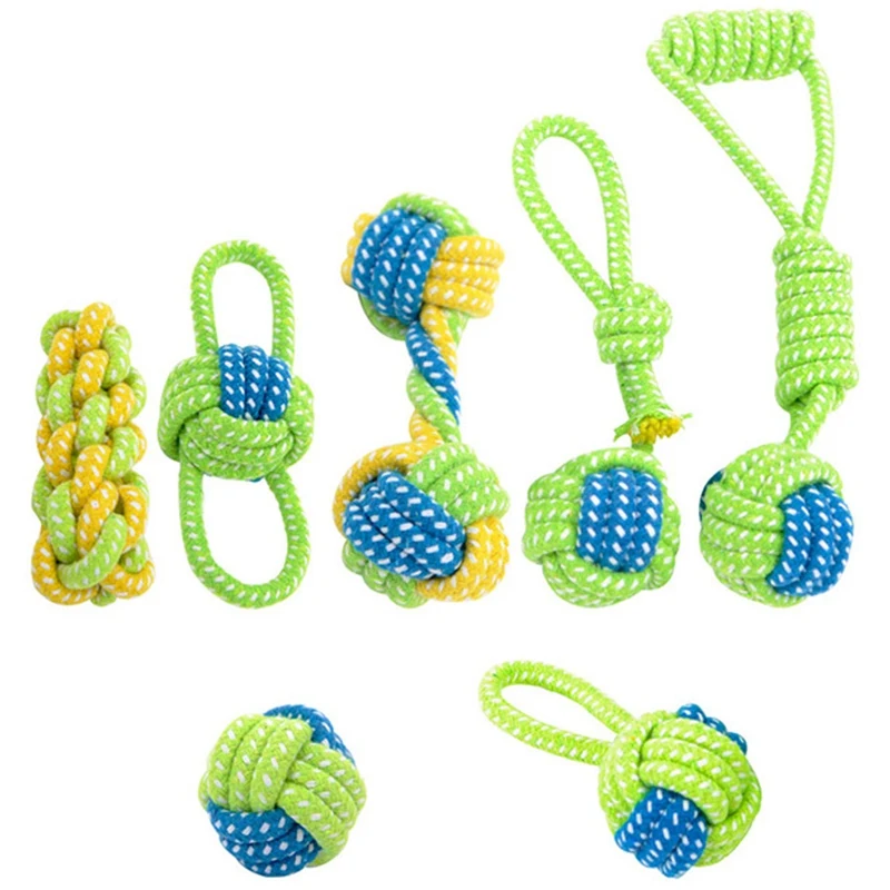 CHFL игрушки для домашних собак хлопковый шар щенок жевательная игрушка для прорезывания зубов зубочистка зеленая веревка Прочный Плетеный Канат Забавный инструмент для наружного транинга