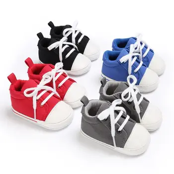 

3-18M Canvas Classic Sports Sneakers Newborn Baby Boys Girls First Walkers Shoes Infant Toddler Soft Sole Anti-slip Baby Shoes