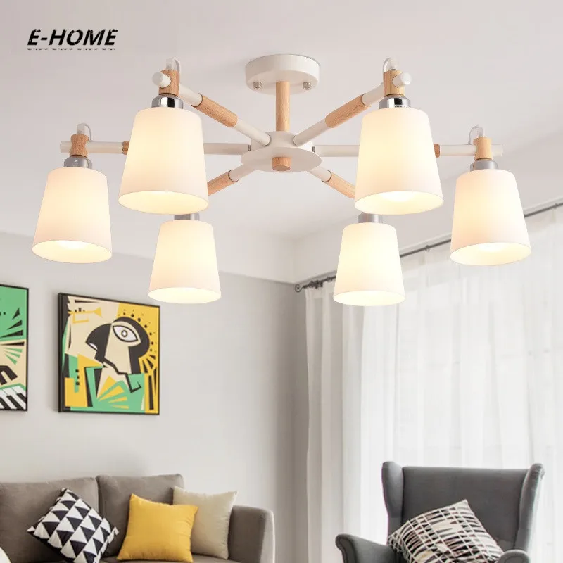 EHOME скандинавская люстра E27 с абажуром из пвх для гостиной подвесные светильники