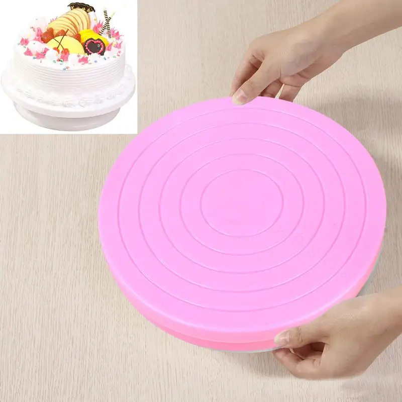 

Small Cake Revolving Turntable Decor Stand Platform Cup Cake Rotating DIY Plastic Cake Decorating Revolving Baking Tools