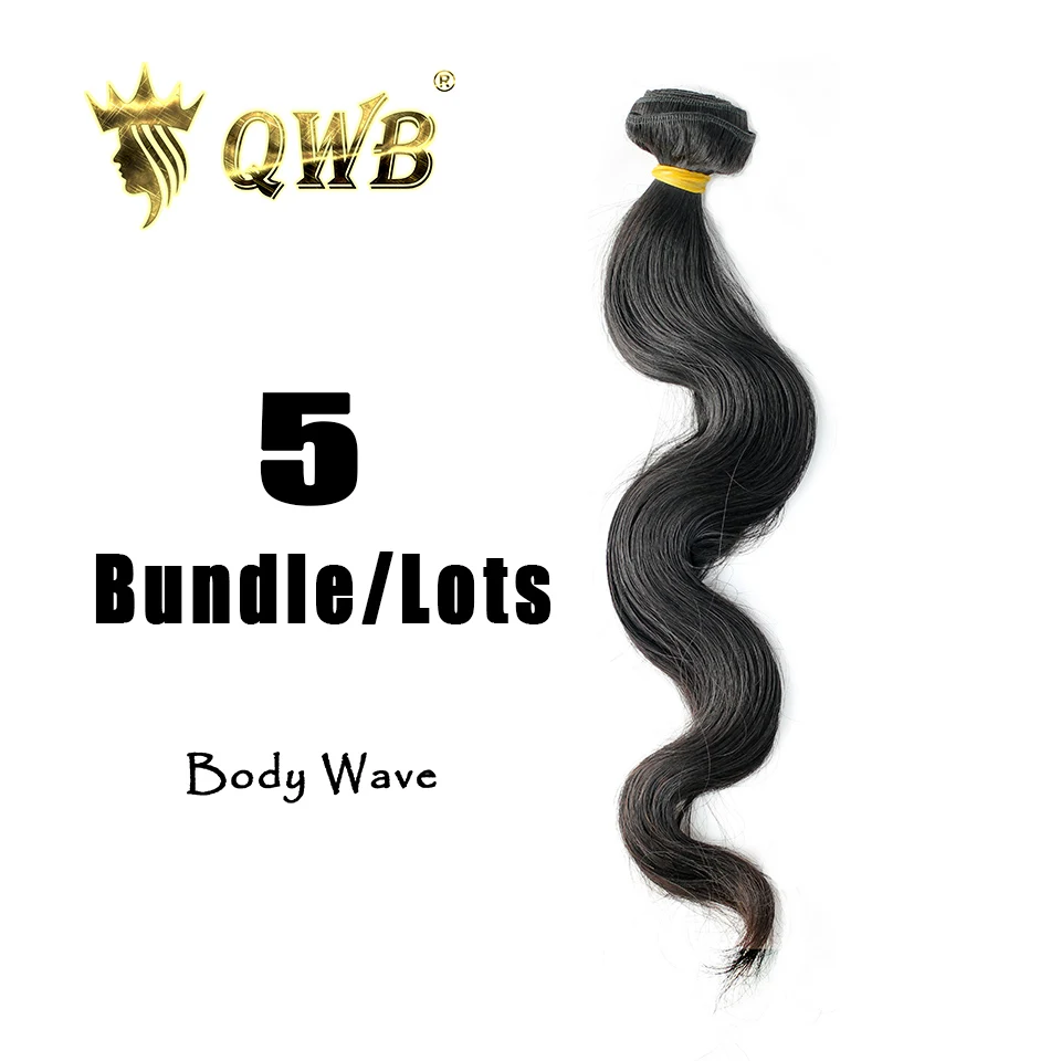 Free Shipping 12''28'' Body Wave 5Bundle/Lots QWB Top Grade Brazilian