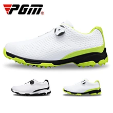 Новинка! PGM обувь для гольфа мужская водонепроницаемая обувь двойные лакированные вращающиеся шнурки 3D печать микрофибра кожа