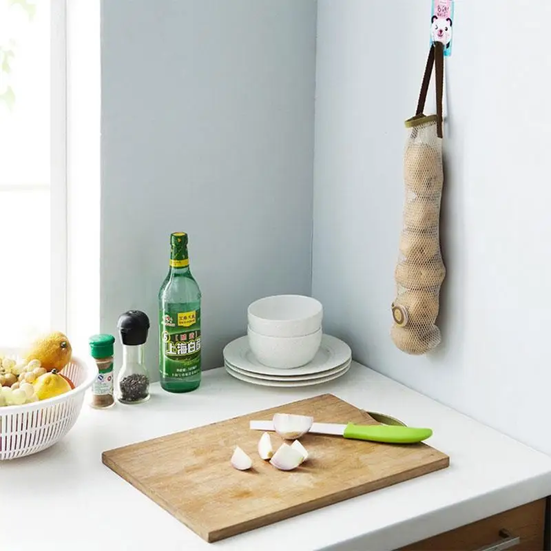 الإبداعية تأثيث الجوف تنفس شنقا تخزين حقيبة الثوم البصل المطبخ