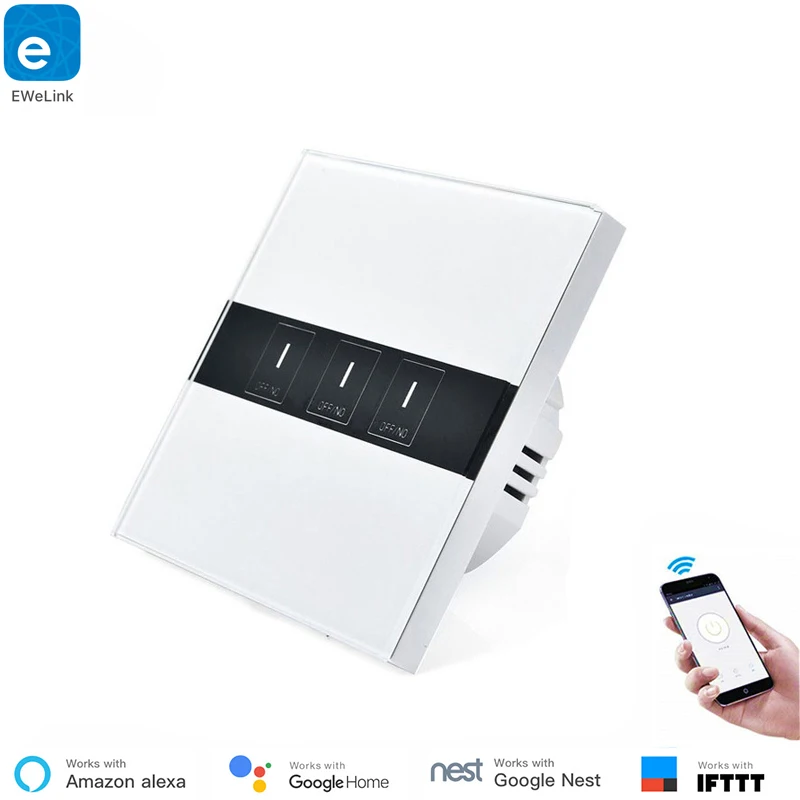 Стандарт ЕС 1/2/3 банды Wifi переключатель управления через приложение Ewelink