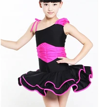100-160 см; Лидер продаж; Румба латиноамериканские танцы платье Танго, Самба розовый черный, красный, синий этап конкуренции профессиональнпя, Женская Детское платье Костюм