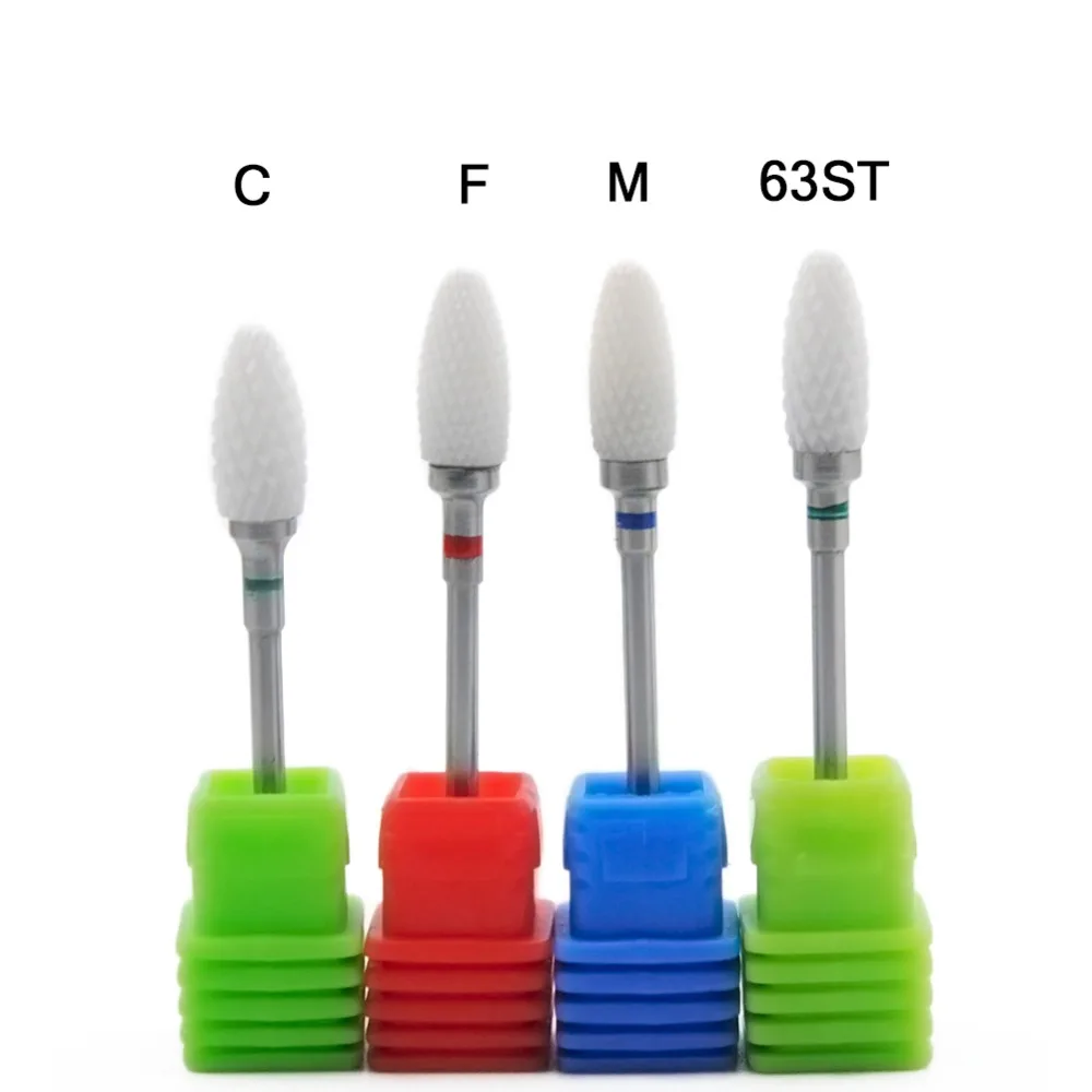 

4 Sizes Ceramic Nail Drill Bits Cutter Milling Electric Drill Bit Nail File Remove Acrylic Nail Gel Polishing Tool For Manicure