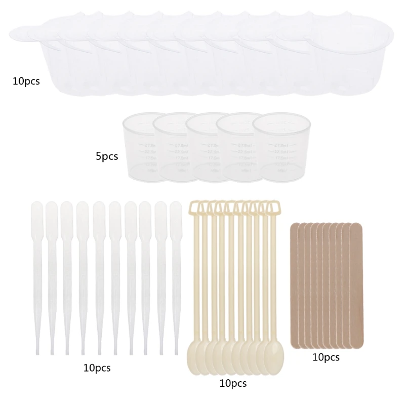 

DIY Epoxy Resin Molds Jewelry Making Tool Kit With Stirrers Droppers Spoons Cups