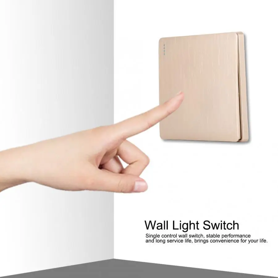 

Wireless Remote Control Switch Single Button Control Wall Panel Switch for Bedroom Ceiling Lights Wall Lamps 220-250V
