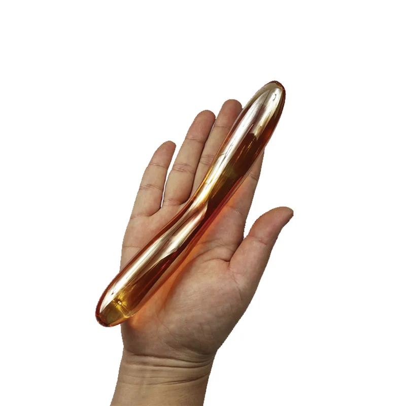 Golden Glass Dildo Anal Toys Adult Crystal Female Sex Products Pyrex Thick Crystal Dildo Glass Dildos Crystal Female Sex Product